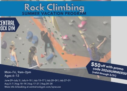 Rock Climbing Vacation Program (summer break)