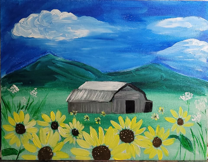 Outdoor Painting in the Garden: Barnside Blooms