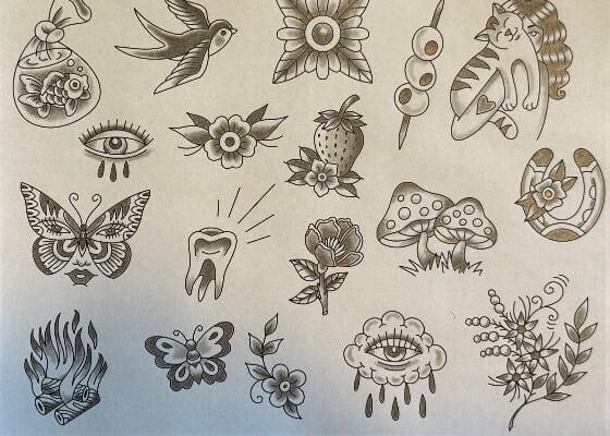 Poster for Drawing Board Tattoo Anniversary / End of Summer FLASH SALE