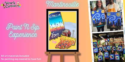 Martinsville Paint and Sip - Indiana Wood Sign