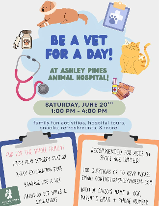 Be A Vet For A Day at Ashley Pines Animal Hospital