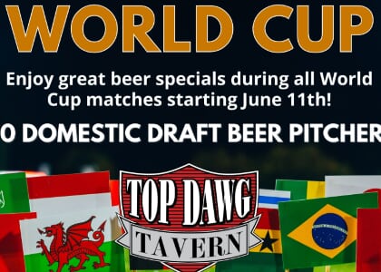 Cheer on USA vs Australia in the World Cup at Top Dawg Tavern