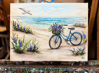 Let's Paint: Bicycle By The Sea