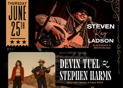 STEVE RAY LADSON w/ DEVIN TUEL & STEPHEN HARMS- Live at Rah! Rah! Room