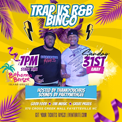 R&B BINGO FAYETTEVILLE SUNDAY 5/31/26 At Bahama Breeze W/Thank You Chris
