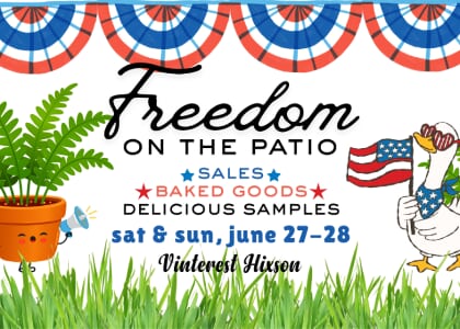 🌱🍪 Vinterest Patio Party & Bake Sale!