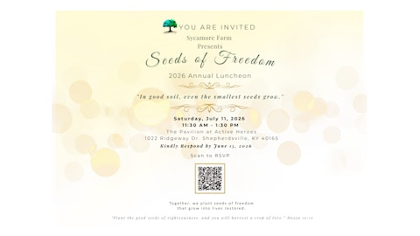 Sycamore Farm's 2026 Seeds of Freedom Luncheon