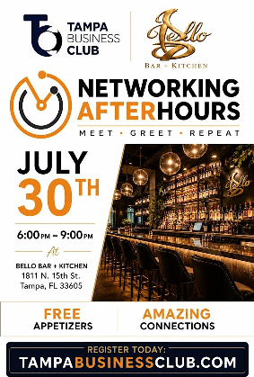 Network After-hours at Bellos. All Professionals invited. Free Appetizers