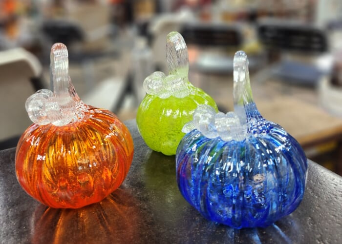 Hand-Blown Glass Pumpkins at Chris Johnson Glass Studio, Oct 10