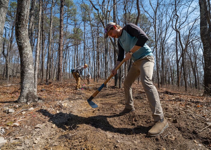Trail Work on Trough Trail at Carvins Cove
