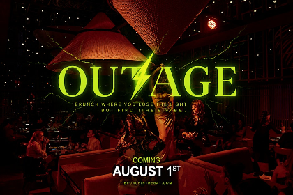 Outage: A daytime Brunch , transforming into an after-dark atmosphere.