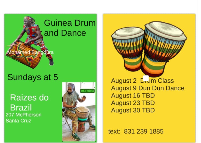 Guinea Drum and Dance Classes with Mohamed Bangoura and Mohamed Cisse