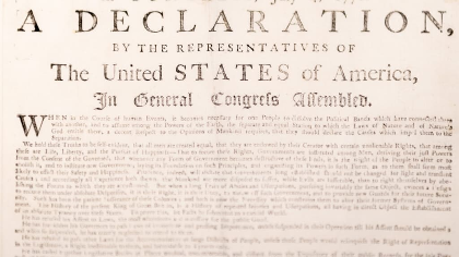 The First Copy of the Declaration of Independence