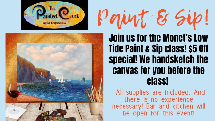 Paint & SIp ~ Monet's Low Tide ~ Sunday Special $5 OFF!