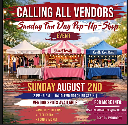 SUNDAY FUN DAY POP UP SHOP