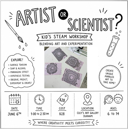 Artist or Scientist? Kid's STEAM workshop blending art and experimentation