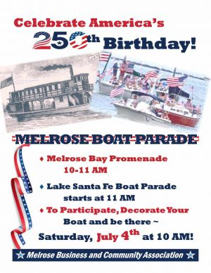 Melrose Lake Santa Fe July 4th Boat Parade