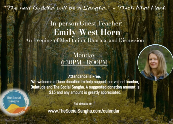 Poster for Dharma Talk with Emily West Horn