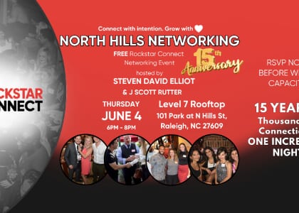 Free North Hills Rockstar Connect Networking Event. 15 Years Strong!