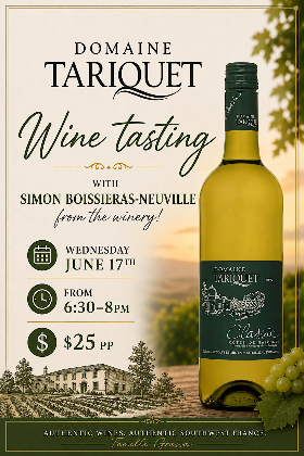 DOMAINE TARIQUET Wine tasting with Simon Boissier-Neuville
