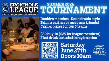 Summer 2026 Crokinole Tournament with Queen City Crokinole