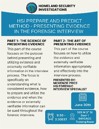 HSI Prepare and Predict - Presenting Evidence in the Forensic Interview