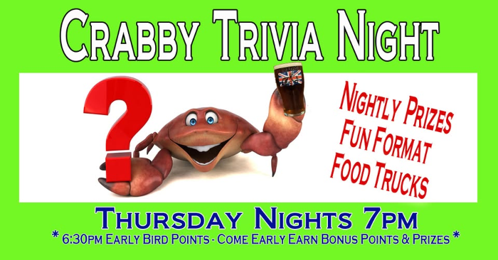 CRABBY TRIVIA - Every Thursday