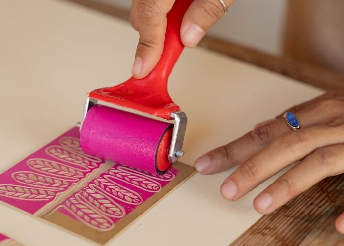Lino Print Zipper Pouches