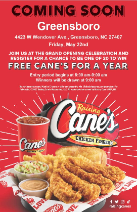Raising Cane's Grand Opening