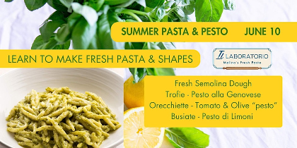 Pasta Making Class - Pasta & Pesto from 3 Italian Regions