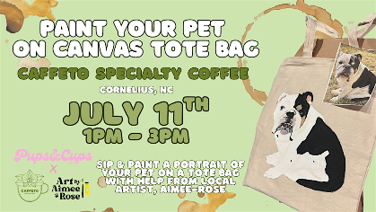 Paint Your Pet on Canvas Tote Bag at Caffeto Specialty Coffee