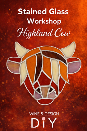 NEW* Highland Cow Stained Glass Workshop ADVANCED Class