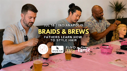 Braids & Brews | Fathers learn how to style hair