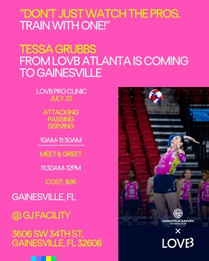 Gainesville Juniors Volleyball Club: Train with LOVB Atlanta pro Tessa Grubbs