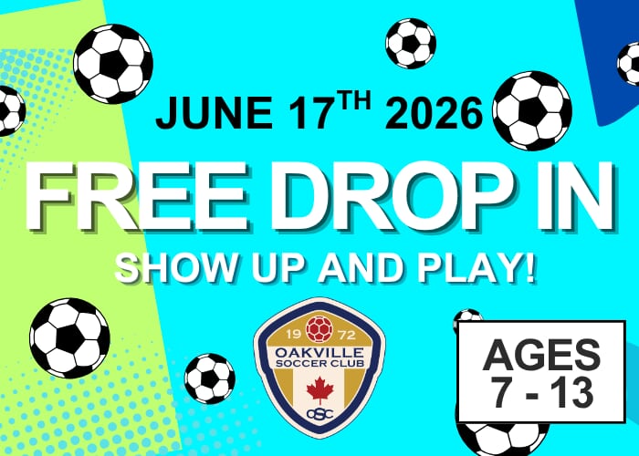 Oakville Soccer Club FREE Drop-In Soccer