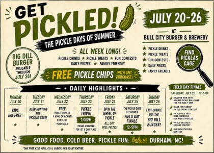 The Pickle Days of Summer at Bull City Burger & Brewery