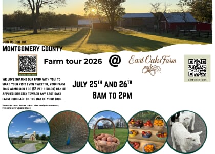 Annual Montgomery County Farm tour at East Oaks Farm