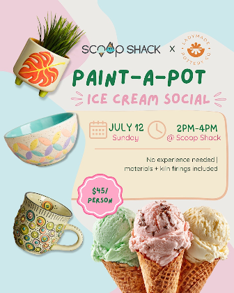 Paint-Your- Own-Pottery Ice Cream Social