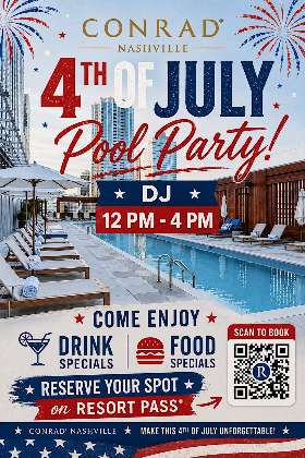 4th of July Pool Party at the Conrad Hotel