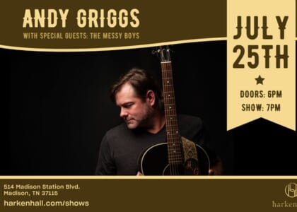 Andy Griggs to Perform at Harken Hall July 25