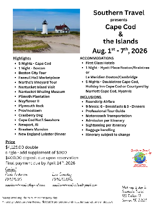 Southern Travel presents: Cape Cod & the Islands