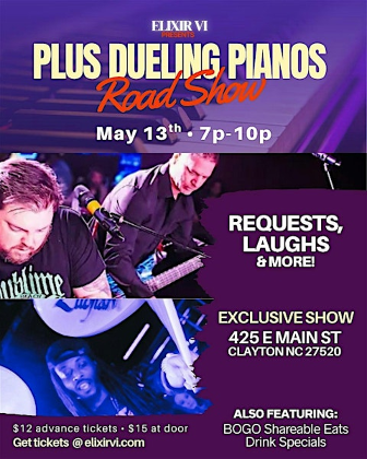 Plus Dueling Pianos Road Show @ Elixir VI