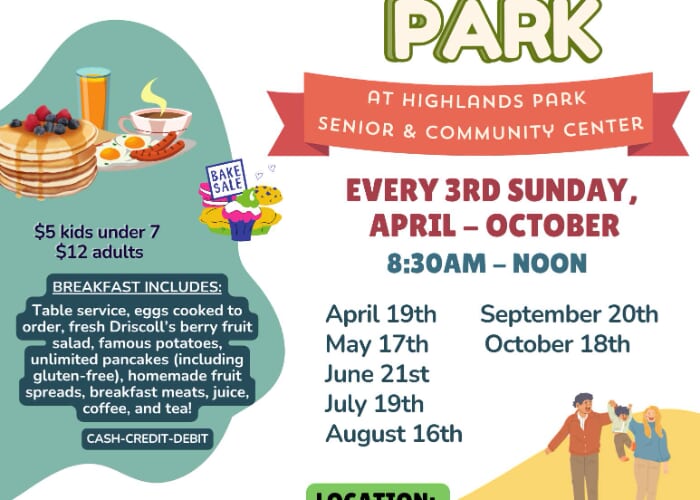 Pancakes in the Park & Bake Sale!