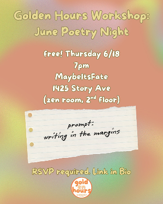 Free generative writing workshop with Golden Hours