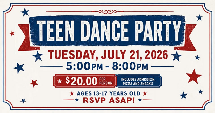 Teen Dance Party $20