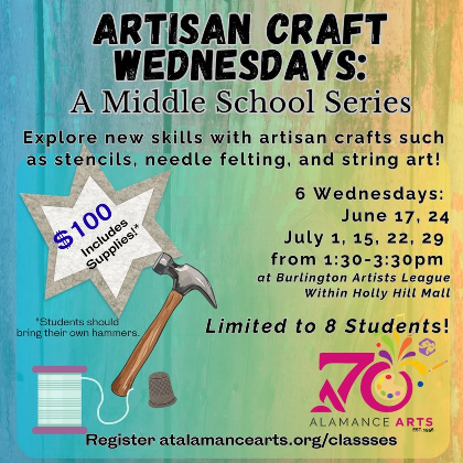 Artisan Craft Wednesdays: A Middle School Series