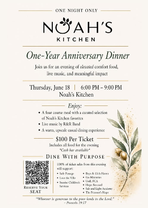 One Year Anniversary Dinner - Dine With Purpose