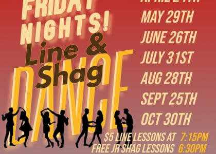 Last Fridays! Line Dance & Jr. Shag lessons w/ the Carolina Shag Club!
