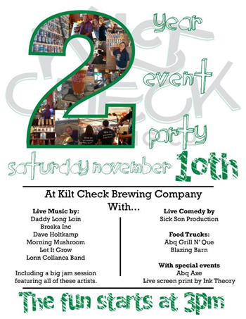 2yr Anniversary Party At Kilt Check Brewing Co Krqe Calendar