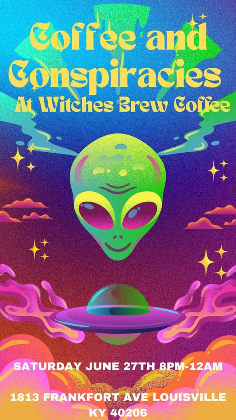 COFFEE AND CONSPIRACIES at Witches Brew Coffee